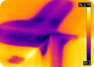 Infrared image showing water infiltration